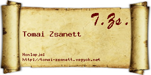 Tomai Zsanett névjegykártya